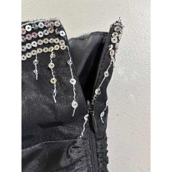 Masquerade 914163 Women's Size 9/10 Black Sequined Strapless Prom Evening Dress - Picture 5 of 10